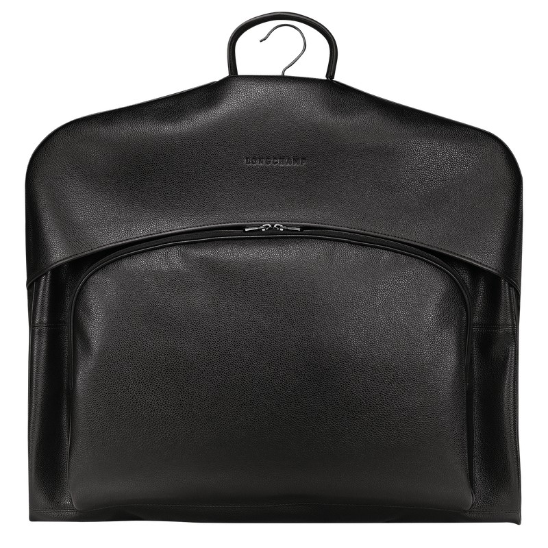 Longchamp Le Foulonné Garment cover - Leather Siyah | 1524-WFQHY