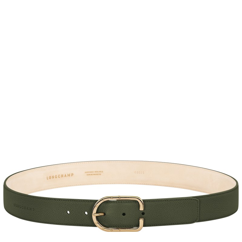 Longchamp Le Foulonné Ladies\' belt - Leather Haki | 5083-YGHNR