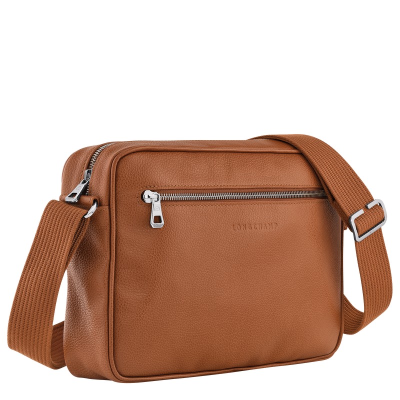 Longchamp Le Foulonné M Camera bag - Leather Caramel | 8654-ZNRYB