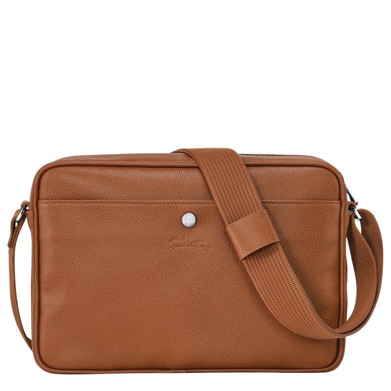 Longchamp Le Foulonné M Camera bag - Leather Caramel | 8654-ZNRYB