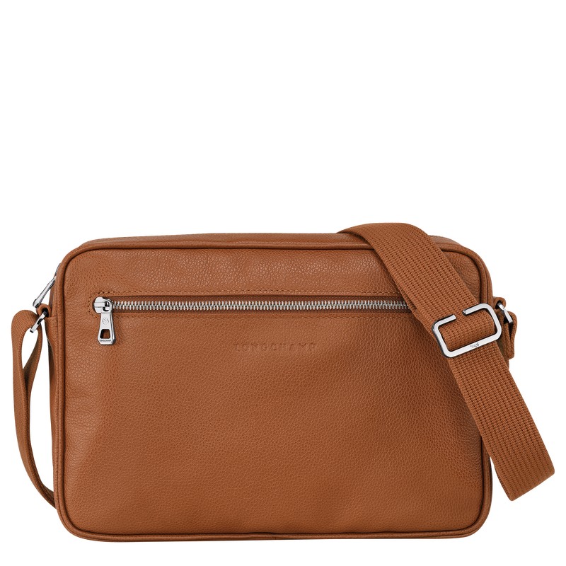 Longchamp Le Foulonné M Camera bag - Leather Caramel | 8654-ZNRYB