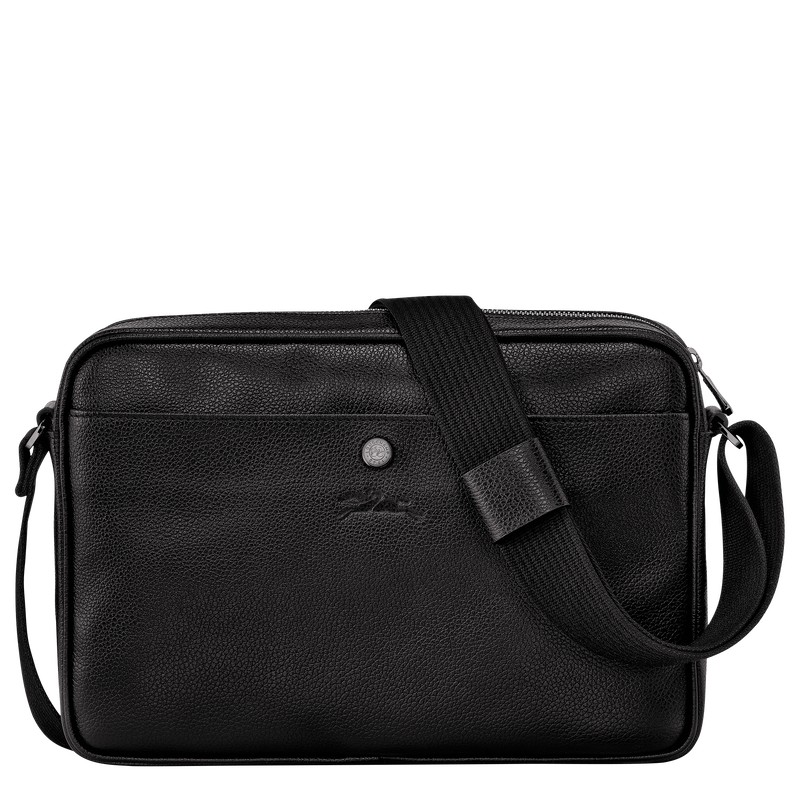 Longchamp Le Foulonné M Camera bag - Leather Siyah | 8136-PFQXD