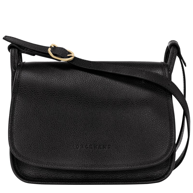 Longchamp Le Foulonné M Crossbody bag - Leather Siyah | 7062-DAELZ