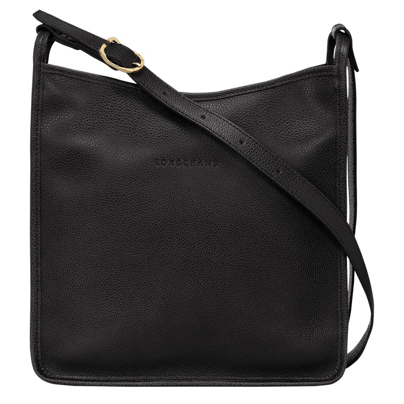 Longchamp Le Foulonné M Crossbody bag - Leather Siyah | 6298-QFDYW