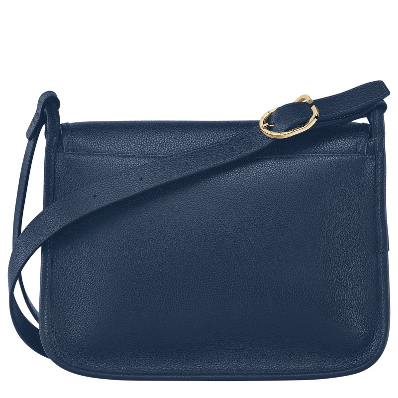 Longchamp Le Foulonné M Crossbody bag - Leather Lacivert | 3460-XGEPY