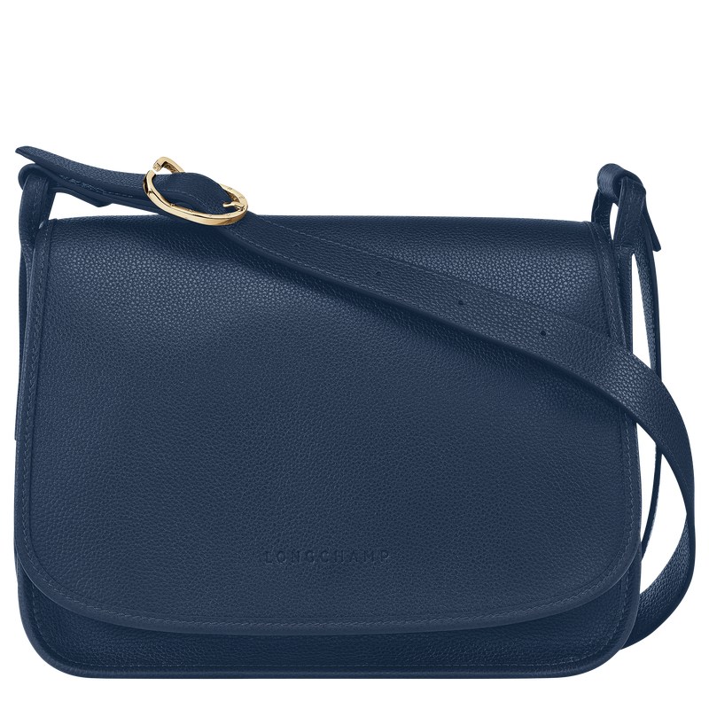 Longchamp Le Foulonné M Crossbody bag - Leather Lacivert | 3460-XGEPY