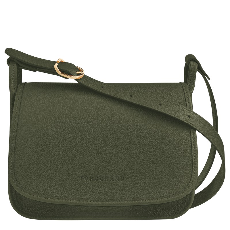 Longchamp Le Foulonné M Crossbody bag - Leather Haki | 2138-XIKSL