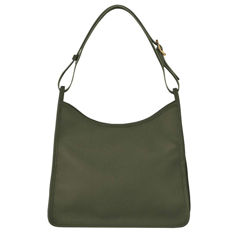 Longchamp Le Foulonné M Hobo bag - Leather Haki | 8217-RKLUZ