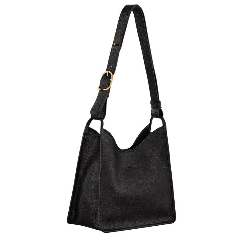 Longchamp Le Foulonné M Hobo bag - Leather Siyah | 5406-FOWZT