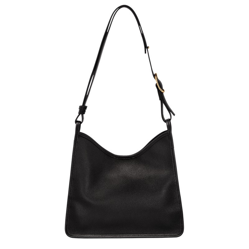 Longchamp Le Foulonné M Hobo bag - Leather Siyah | 5406-FOWZT