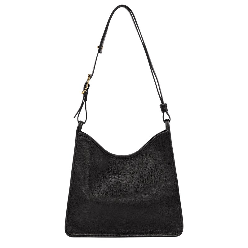 Longchamp Le Foulonné M Hobo bag - Leather Siyah | 5406-FOWZT