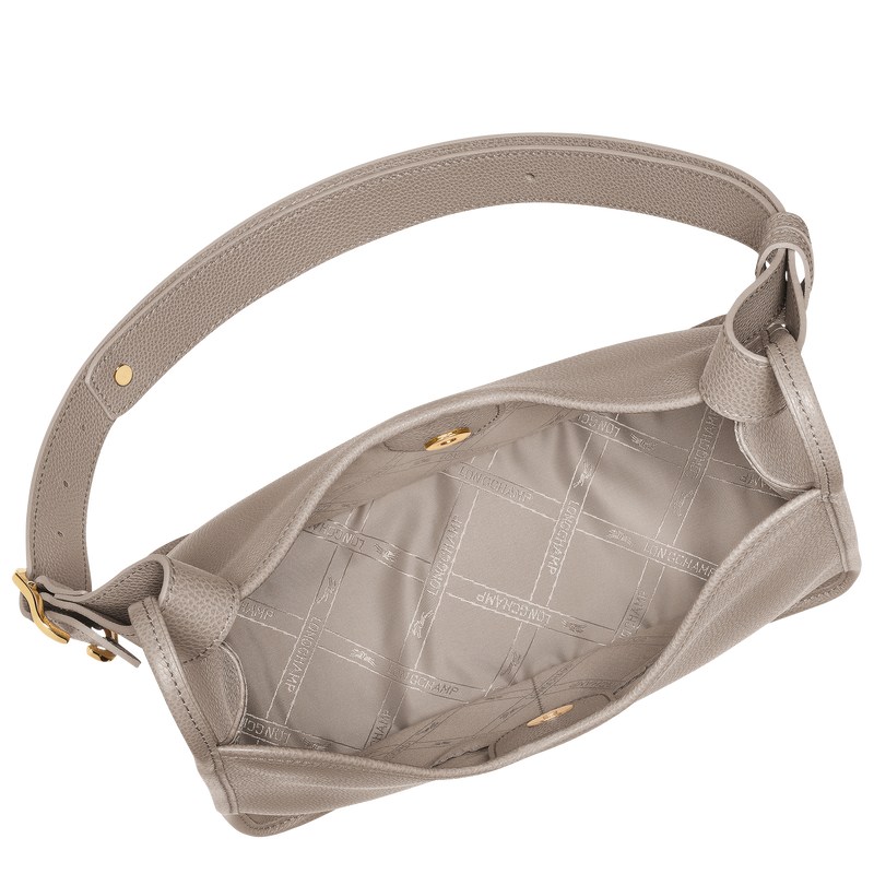 Longchamp Le Foulonné M Hobo bag - Leather Turtledove | 0453-GWJKA