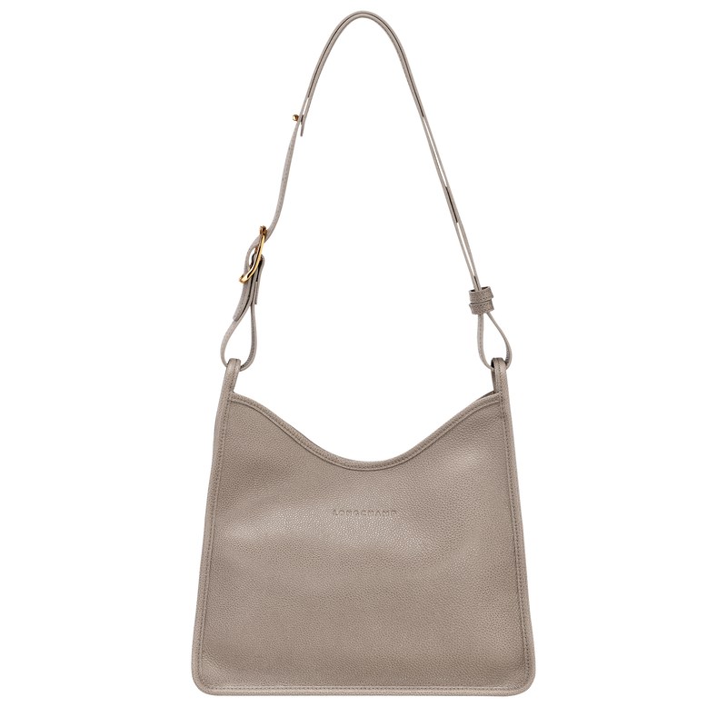 Longchamp Le Foulonné M Hobo bag - Leather Turtledove | 0453-GWJKA