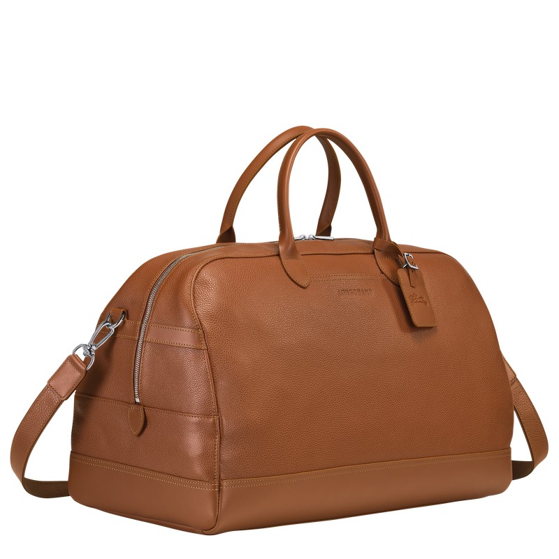 Longchamp Le Foulonné M Travel bag - Leather Caramel | 8240-XYLMJ