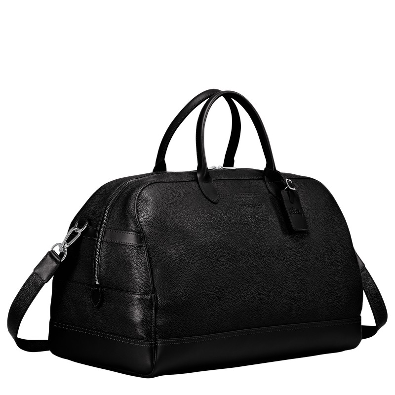 Longchamp Le Foulonné M Travel bag - Leather Siyah | 0735-VLSPD