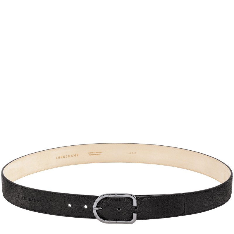 Longchamp Le Foulonné Men\'s belt - Leather Siyah | 9346-ZGLHQ