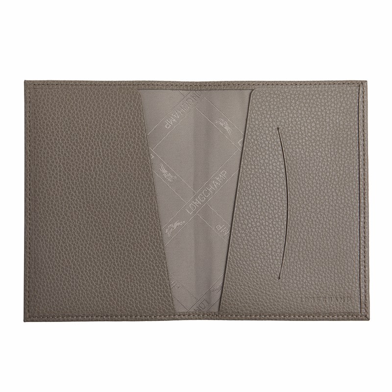 Longchamp Le Foulonné Passport cover - Leather Turtledove | 8351-ZMEDN