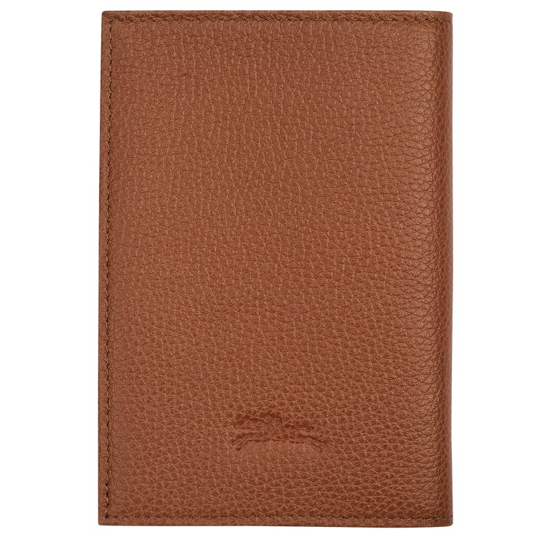 Longchamp Le Foulonné Passport cover - Leather Caramel | 0387-JRYTB