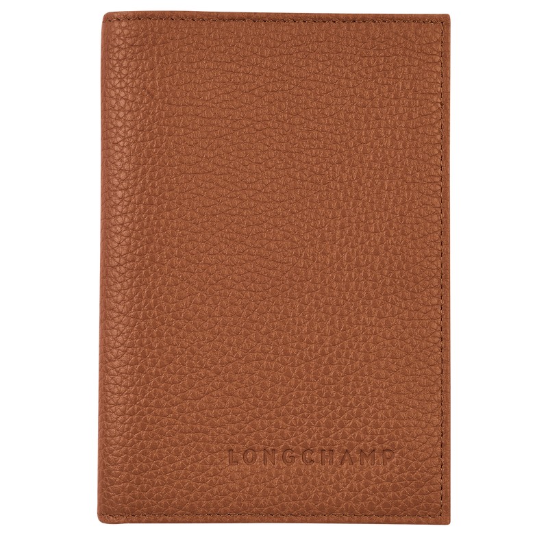 Longchamp Le Foulonné Passport cover - Leather Caramel | 0387-JRYTB