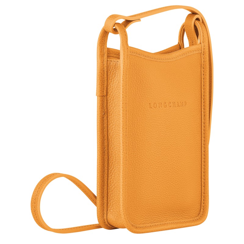 Longchamp Le Foulonné Phone case - Leather Kayısı Rengi | 3918-IZHFB