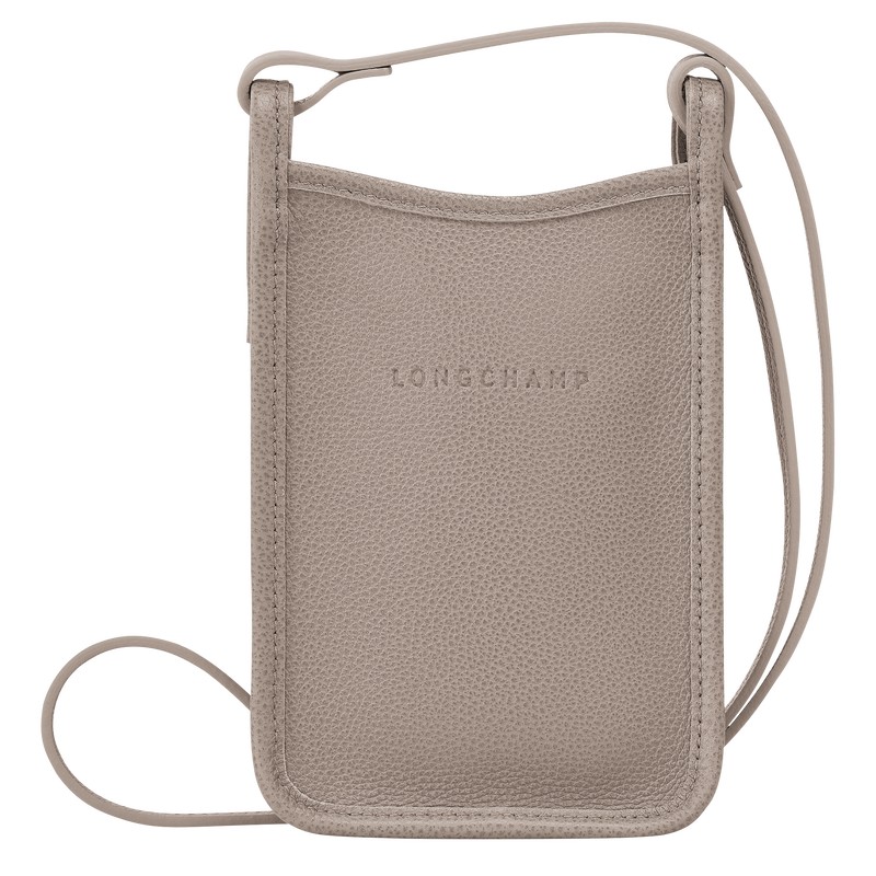 Longchamp Le Foulonné Phone case - Leather Turtledove | 9163-CJPMD