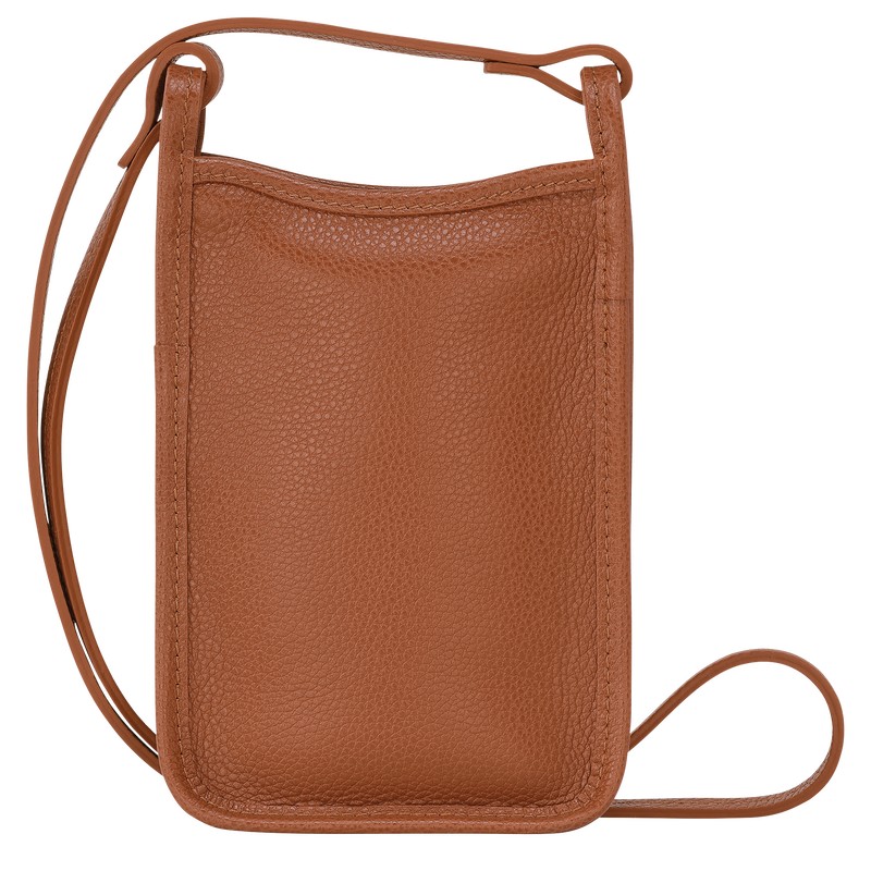 Longchamp Le Foulonné Phone case - Leather Caramel | 3174-SPYLG