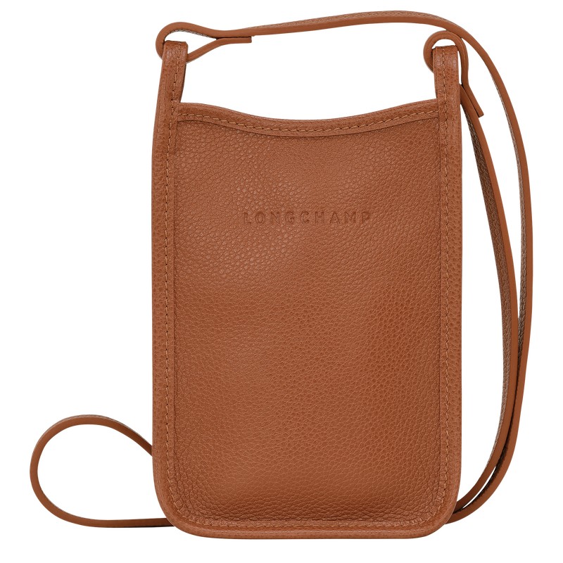 Longchamp Le Foulonné Phone case - Leather Caramel | 3174-SPYLG