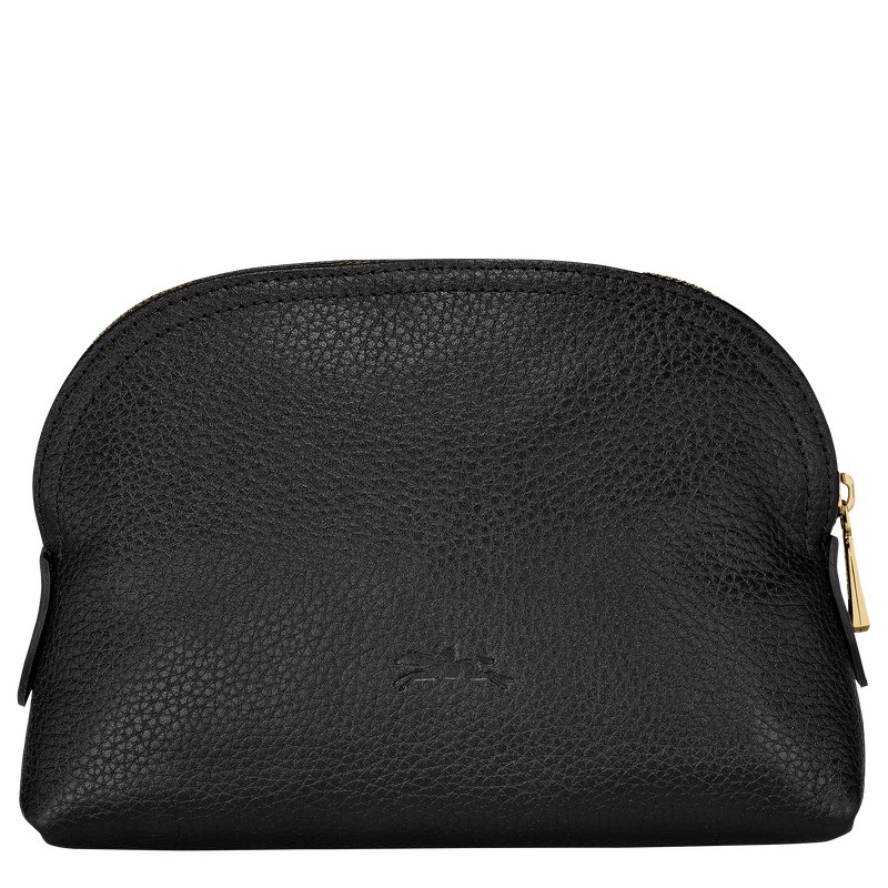 Longchamp Le Foulonné Pouch - Leather Siyah | 1506-HDFPY