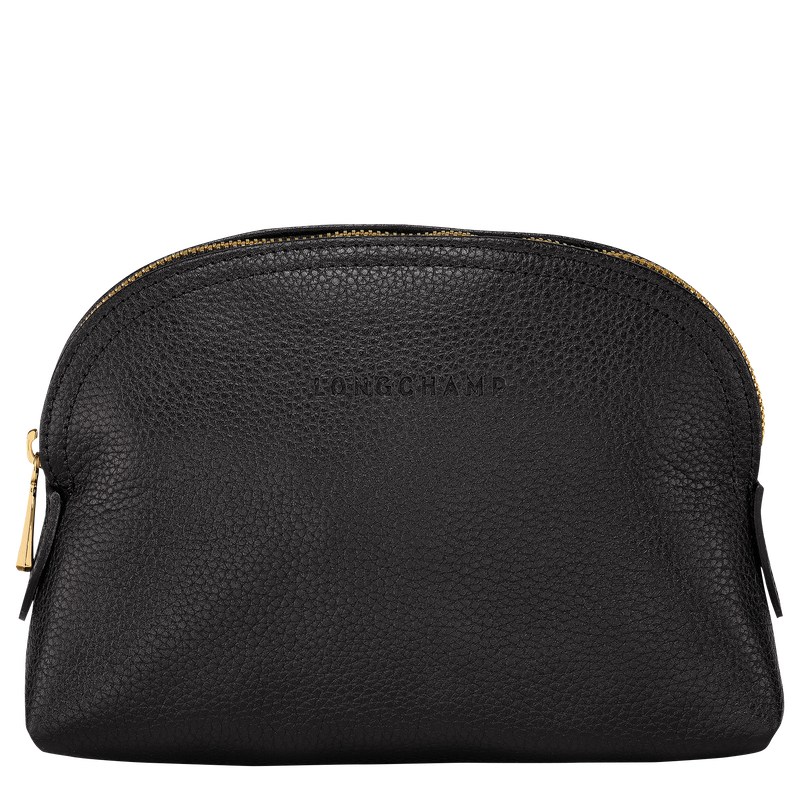 Longchamp Le Foulonné Pouch - Leather Siyah | 1506-HDFPY