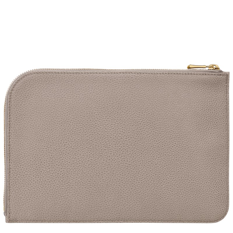 Longchamp Le Foulonné Pouch - Leather Turtledove | 8156-JWQLO