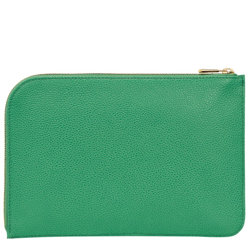 Longchamp Le Foulonné Pouch - Leather Yeşil | 8259-VSMZT