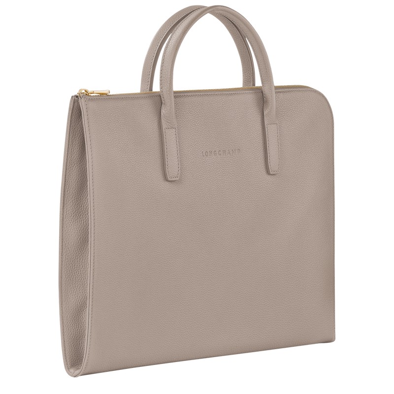 Longchamp Le Foulonné S Briefcase - Leather Turtledove | 5297-PZGSF