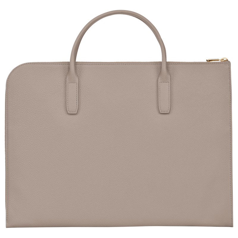 Longchamp Le Foulonné S Briefcase - Leather Turtledove | 5297-PZGSF