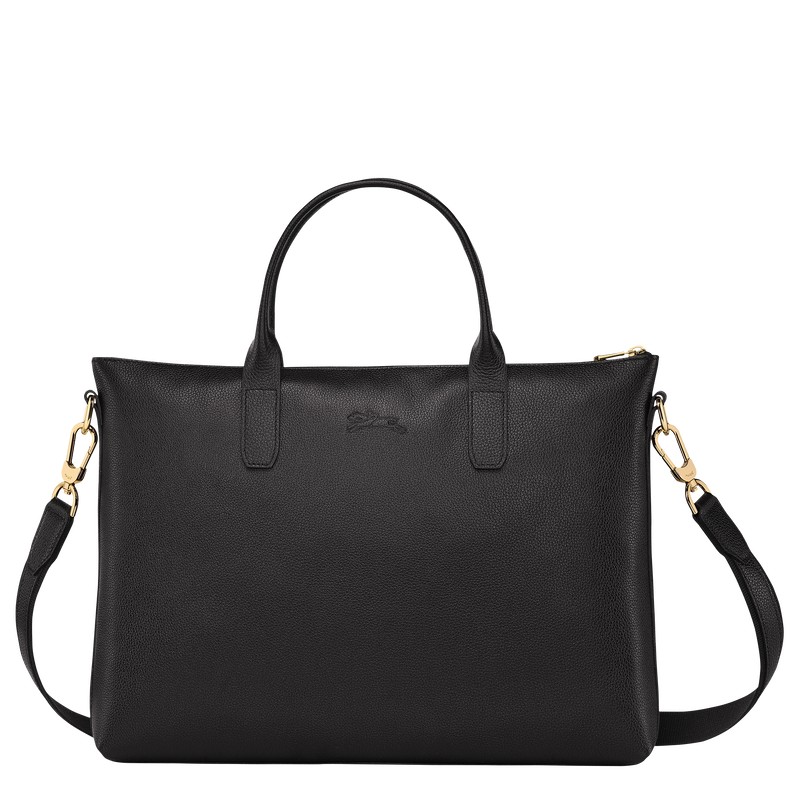 Longchamp Le Foulonné S Briefcase - Leather Siyah | 3506-HEKPI