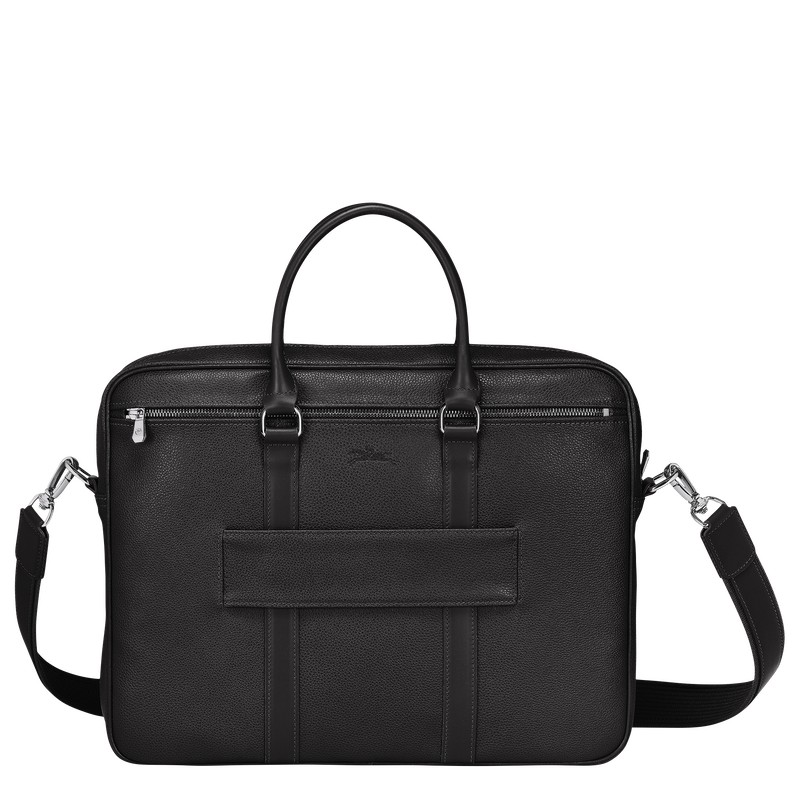 Longchamp Le Foulonné S Briefcase - Leather Siyah | 4390-JIVAK