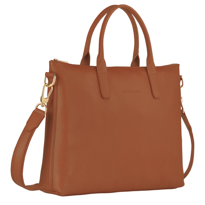 Longchamp Le Foulonné S Briefcase - Leather Caramel | 6085-CFPEB