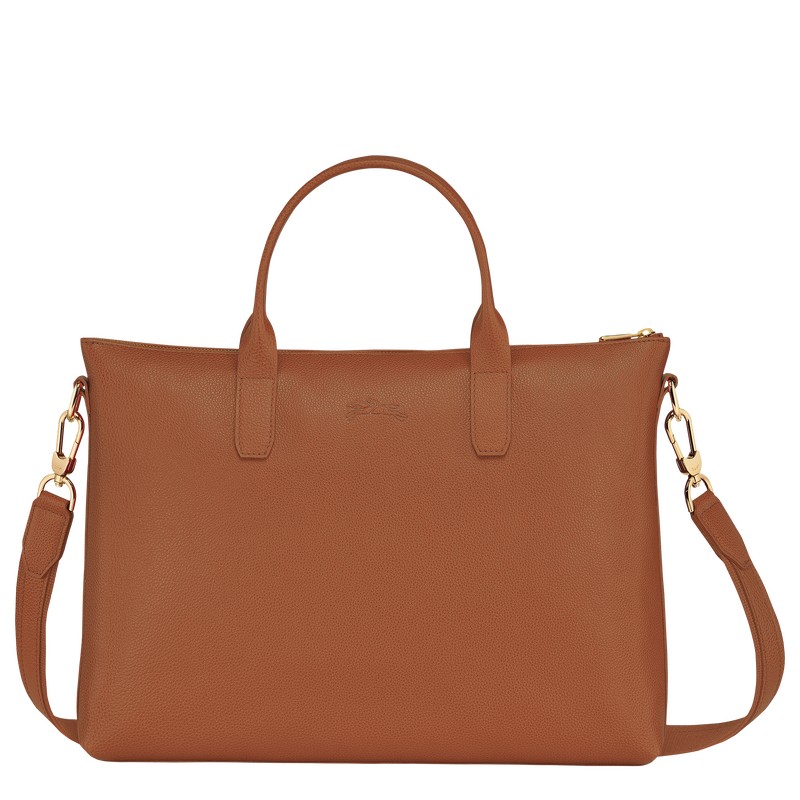 Longchamp Le Foulonné S Briefcase - Leather Caramel | 6085-CFPEB