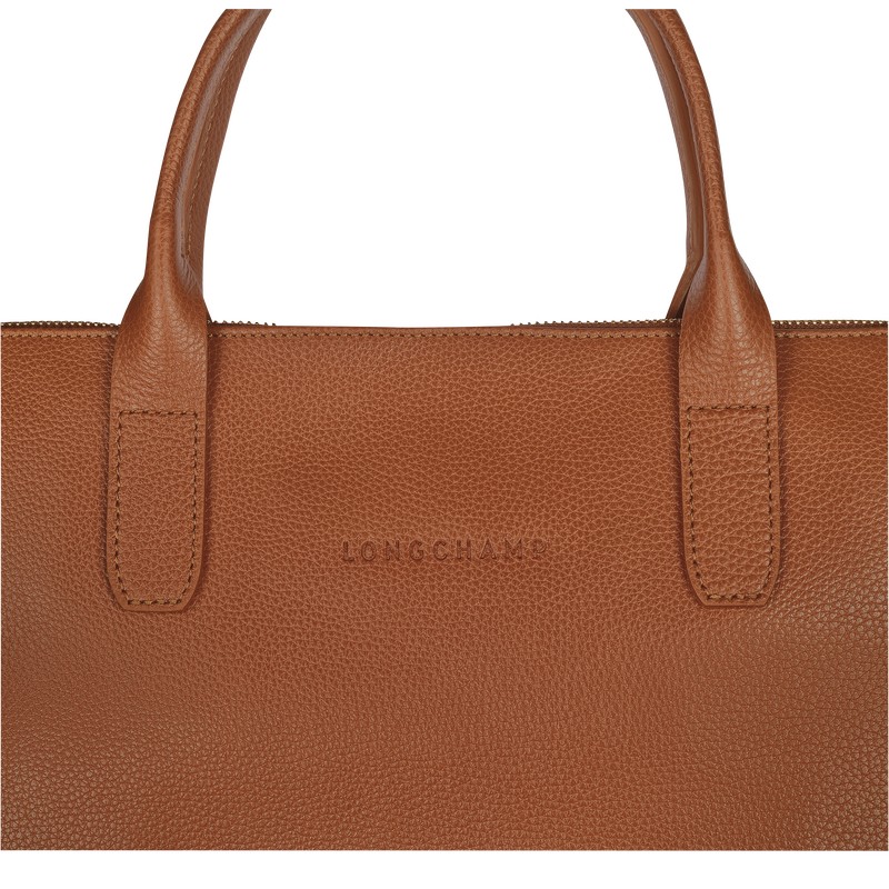 Longchamp Le Foulonné S Briefcase - Leather Caramel | 6085-CFPEB