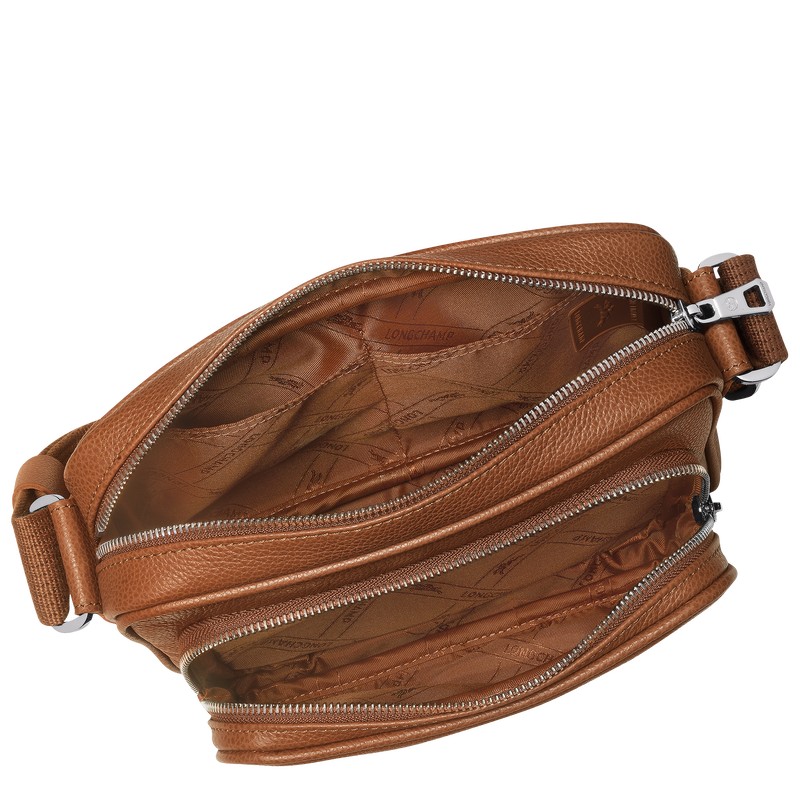 Longchamp Le Foulonné S Camera bag - Leather Caramel | 1793-EUOKT