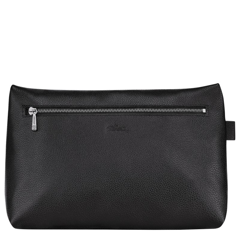 Longchamp Le Foulonné Toiletry case - Leather Siyah | 1634-NPBXF