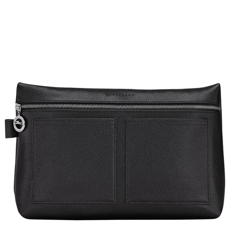 Longchamp Le Foulonné Toiletry case - Leather Siyah | 1634-NPBXF