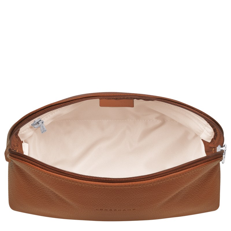 Longchamp Le Foulonné Toiletry case - Leather Caramel | 6857-PKBHD