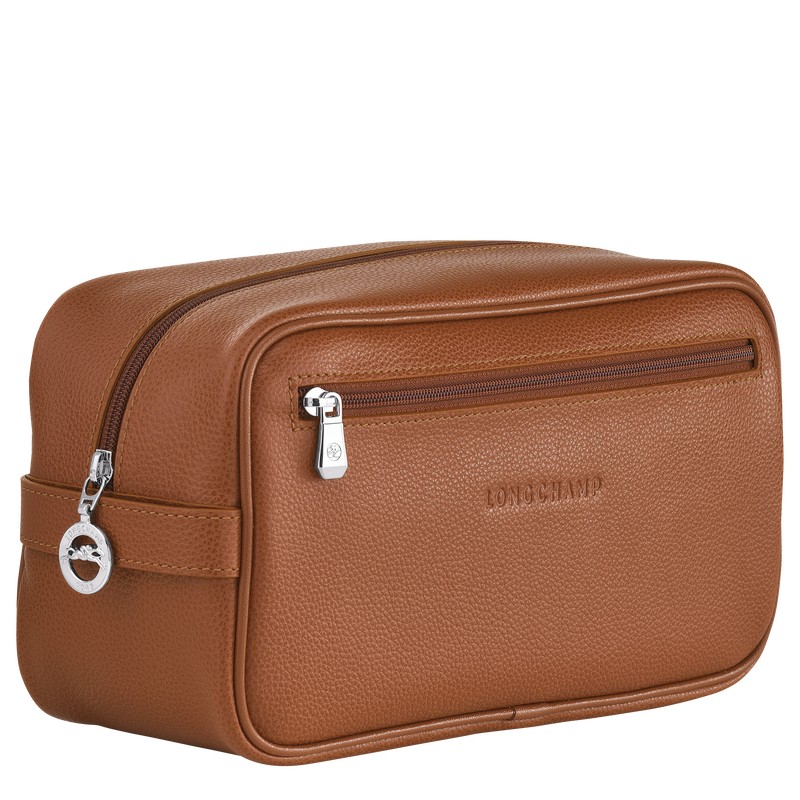 Longchamp Le Foulonné Toiletry case - Leather Caramel | 6854-WURDT