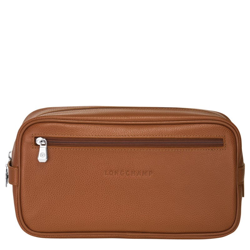 Longchamp Le Foulonné Toiletry case - Leather Caramel | 6854-WURDT