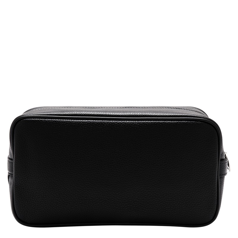 Longchamp Le Foulonné Toiletry case - Leather Siyah | 3205-TYLJD