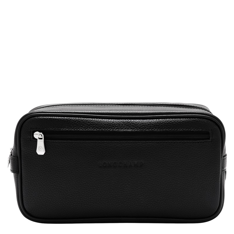 Longchamp Le Foulonné Toiletry case - Leather Siyah | 3205-TYLJD