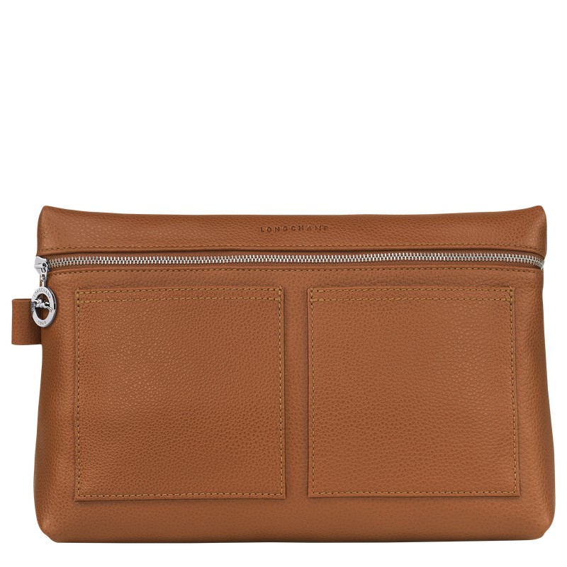 Longchamp Le Foulonné Toiletry case - Leather Caramel | 1876-MJXGA