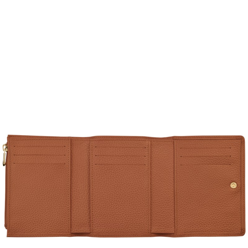 Longchamp Le Foulonné Wallet - Leather Caramel | 6532-VOUTC