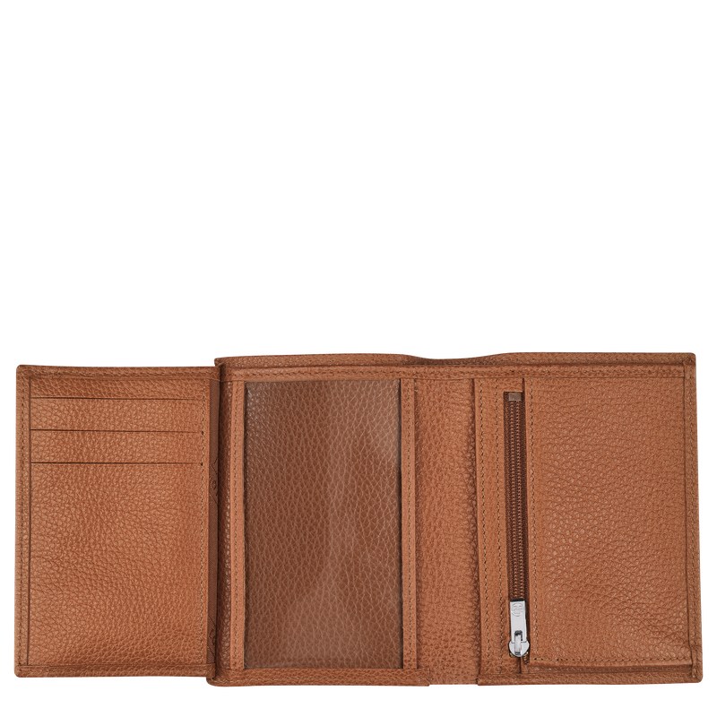 Longchamp Le Foulonné Wallet - Leather Caramel | 7350-HSGUE