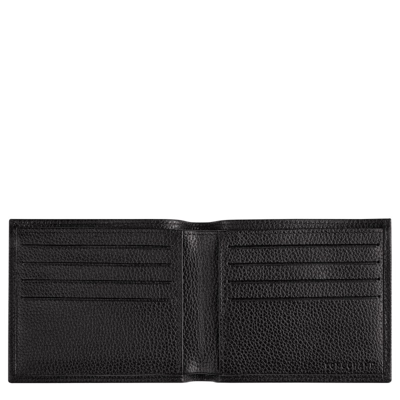 Longchamp Le Foulonné Wallet - Leather Siyah | 7341-QROMJ